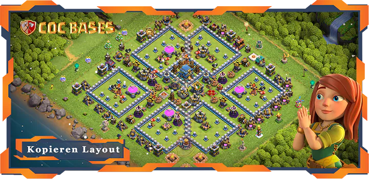 Beste Farmen Basis RH12 met Link, Hybrid, Anti 3 Stern layout - Clash of Clans (140)
