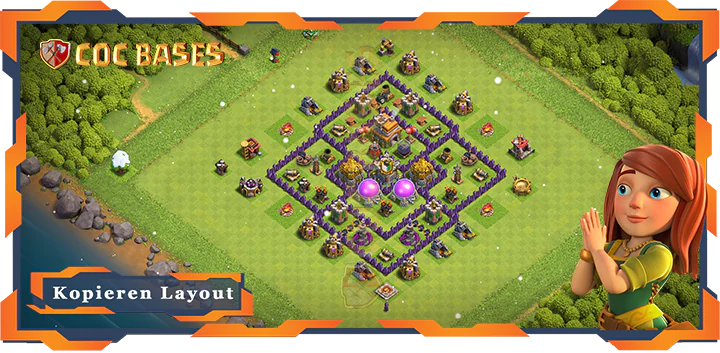 Beste Farmen Basis RH7 max level met Link, Hybrid, Anti 3 Stern layout - Clash of Clans (78)