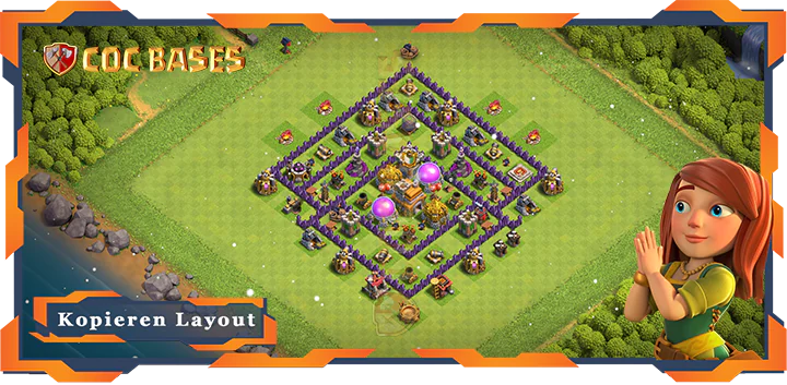 Beste Farmen Basis RH7 met Link, Anti 2 Stern, Anti Alles Layout - Clash of Clans (137)
