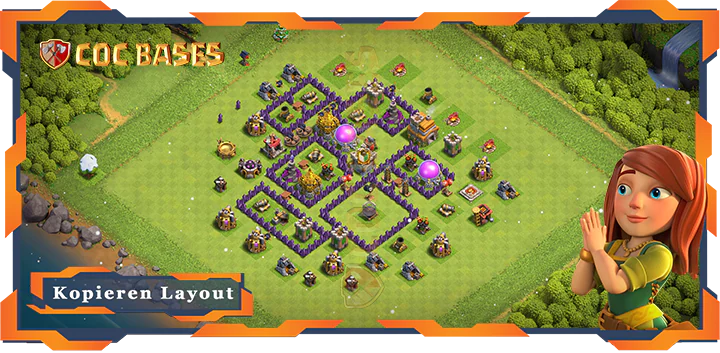 Beste Farmen Basis RH7 met Link, Anti Alles layout - Clash of Clans (70)