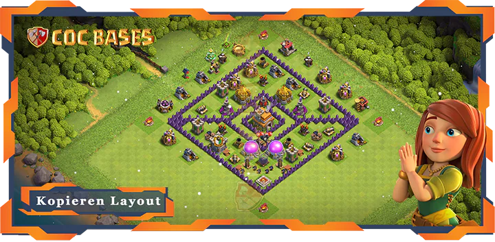 Beste Farmen Basis RH7 met Link, Hybrid, Anti Alles Layout - Clash of Clans (132)