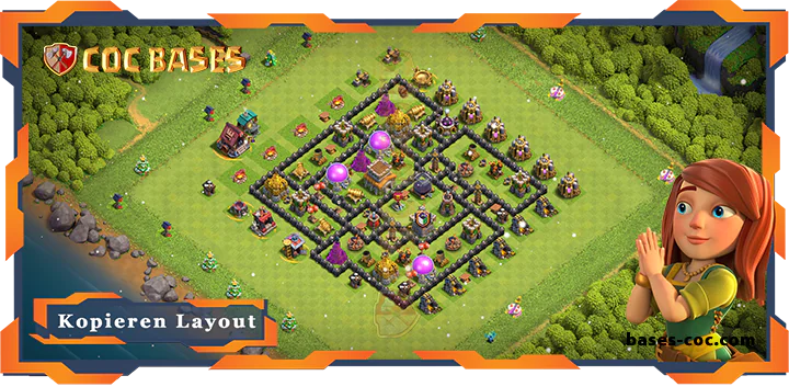 Beste Farmen Basis RH8 met Link, Anti 3 Stern layout - Clash of Clans (148)