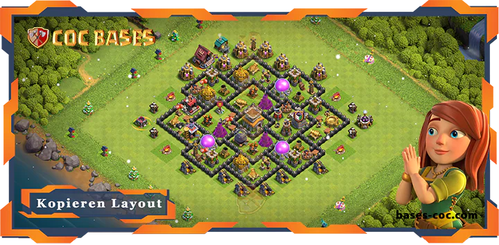 Beste Farmen Basis RH8 met Link, Anti Luft Drache, Anti Alles layout - Clash of Clans (137)
