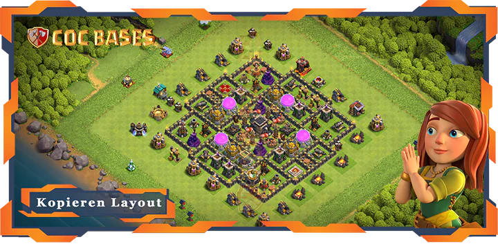Beste Farmen Basis RH9 Max Level met Link, Anti Alles layout - Clash of Clans (121)