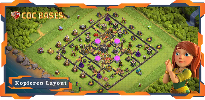 Beste Farmen Basis RH9 met Link, Hybrid, Anti Alles layout - Clash of Clans (145)