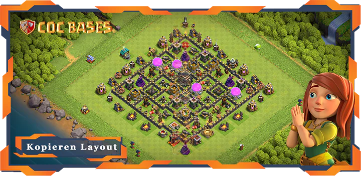 Beste Farmen Basis RH9 met Link, Hybrid layout - Clash of Clans (144) 1 Beste Farmen Basis RH9 met Link, Hybrid layout - Clash of Clans (144)
