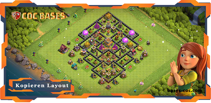 Beste Hybrid Basis RH8 met Link, Anti Alles layout - Clash of Clans (127)