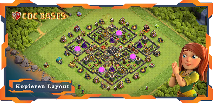 Beste Hybrid Basis RH9 met Link, Anti Alles, Verdediging layout - Clash of Clan (140) 5 Beste Hybrid Basis RH9 met Link, Anti Alles, Verdediging layout - Clash of Clan (140)