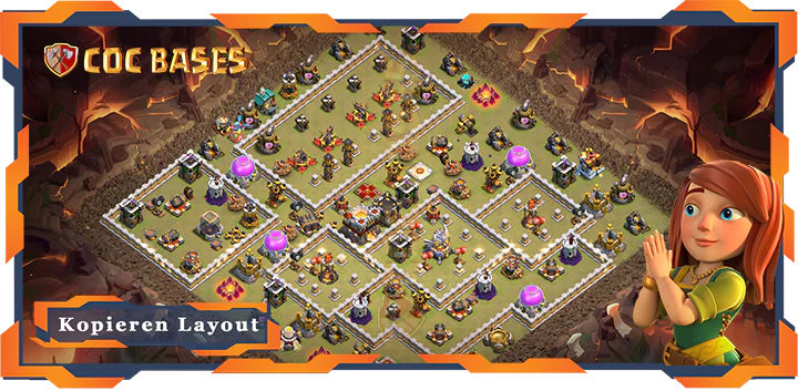 Beste Krieg Basis RH11 met Link, Anti 2 Stern, Anti Alles layout - Clash of Clans (103)