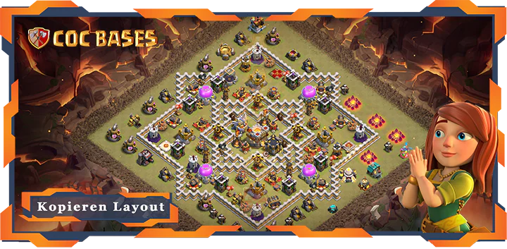 Beste Krieg Basis RH11 met Link, Anti 2 Stern, KriegCKL layout - Clash of Clans (78)