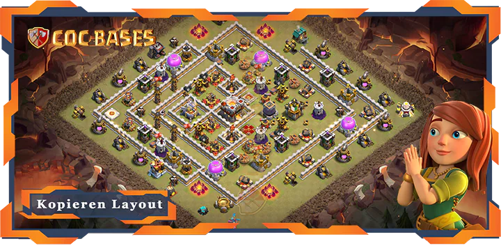 Beste Krieg Basis RH11 met Link, Anti 3 Stern, Anti Alles layout - Clash of Clans (122)
