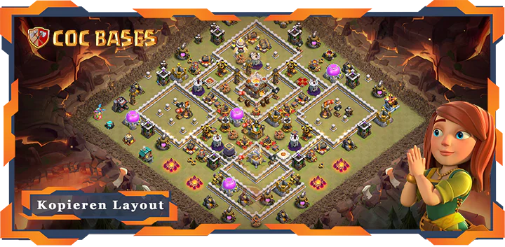 Beste Krieg Basis RH11 met Link, Anti 3 Stern, Anti Alles layout - Clash of Clans (150)