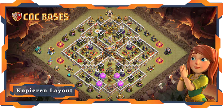 Beste Krieg Basis RH11 met Link, Anti 3 Stern, Anti Luft Elektro Drache layout - Clash of Clans (102)