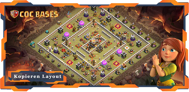 Beste Krieg Basis RH11 met Link, Anti 3 Stern, Hybrid layout - Clash of Clans (105)