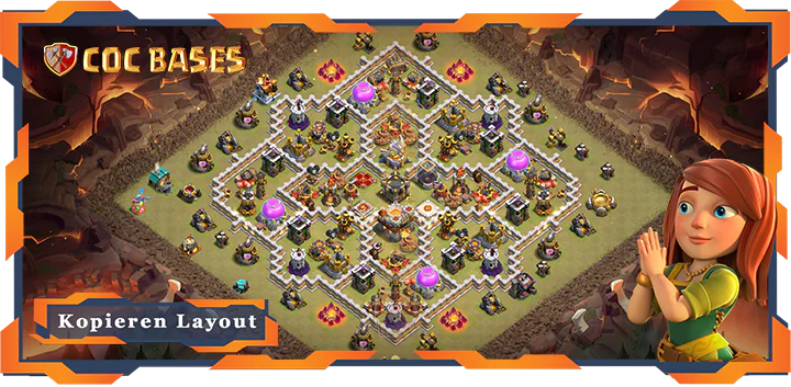Beste Krieg Basis RH11 met Link, Anti 3 Stern, KriegCKL, Legenden-Liga layout - Clash of Clans (81)