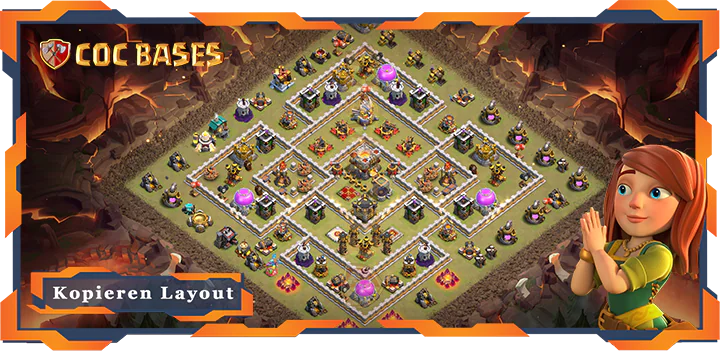 Beste Krieg Basis RH11 met Link, Anti 3 Stern, Verdediging layout - Clash of Clans (69)