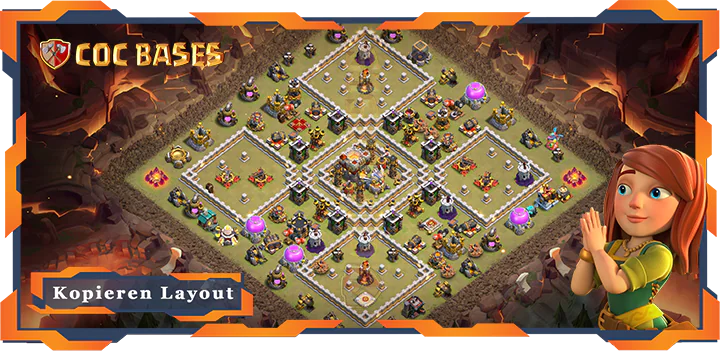 Beste Krieg Basis RH11 met Link, Verdediging, Anti Alles layout - Clash of Clans (84)