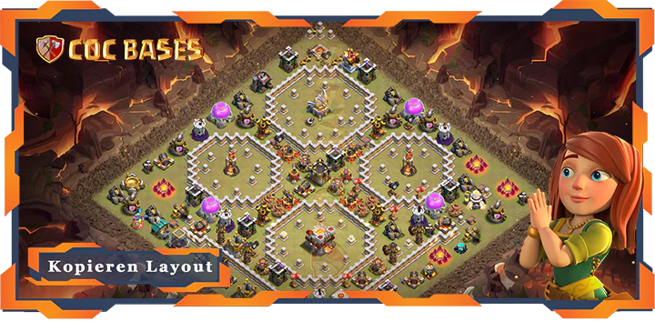 Beste Krieg Basis RH11 met Link, Verdediging, Anti Alles layout - Clash of Clans (94)