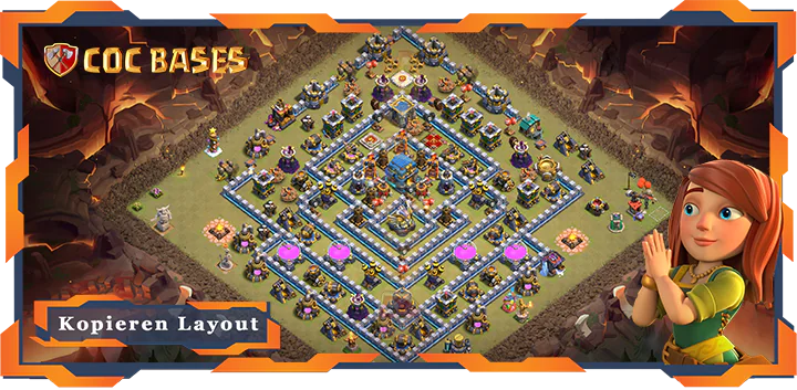 Beste Krieg Basis RH12 met Link, Anti Alles layout - Clash of Clans (134)