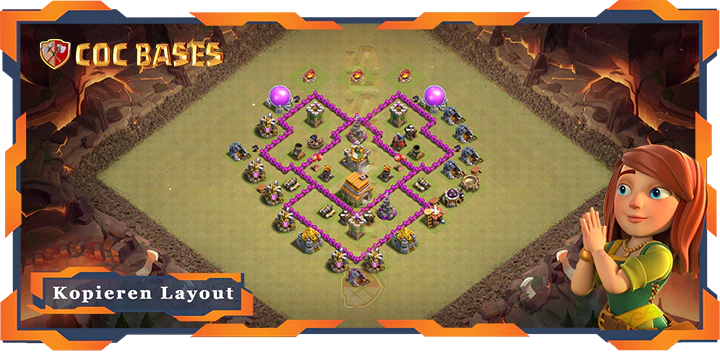 Beste Krieg Basis RH6 mit Link, Anti Alles Layout - Clash of Clans (61)