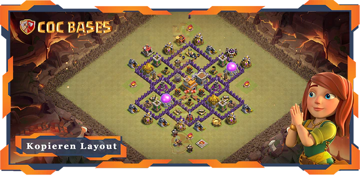 Beste Krieg Basis RH7 met Link, Anti 2 Stern, Anti Alles Layout - Clash of Clans (89)