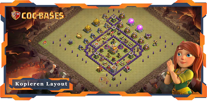 Beste Krieg Basis RH7 met Link, Anti 2 Stern, Anti LuftDrache Layout - Clash of Clans (109)
