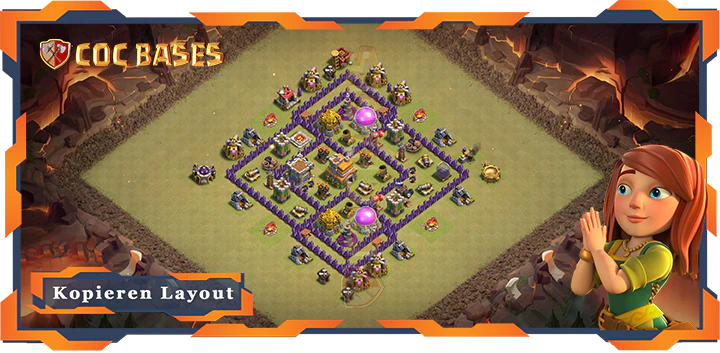 Beste Krieg Basis RH7 met Link, Anti 3 Stern, Anti Alles Layout - Clash of Clans (141)