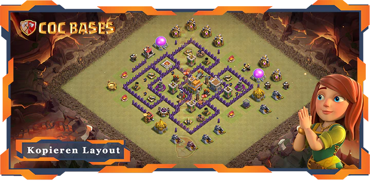 Beste Krieg Basis RH7 met Link, Anti 3 Stern, Anti Alles Layout - Clash of Clans (147)