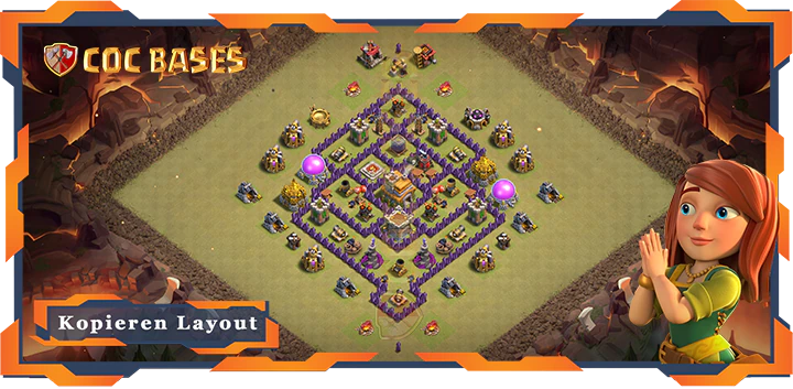 Beste Krieg Basis RH7 met Link, Anti 3 Stern, Anti Alles layout - Clash of Clans (63)