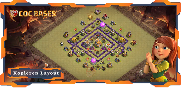 Beste Krieg Basis RH7 met Link, Anti 3 Stern, Anti Luft Drache layout - Clash of Clans (65)