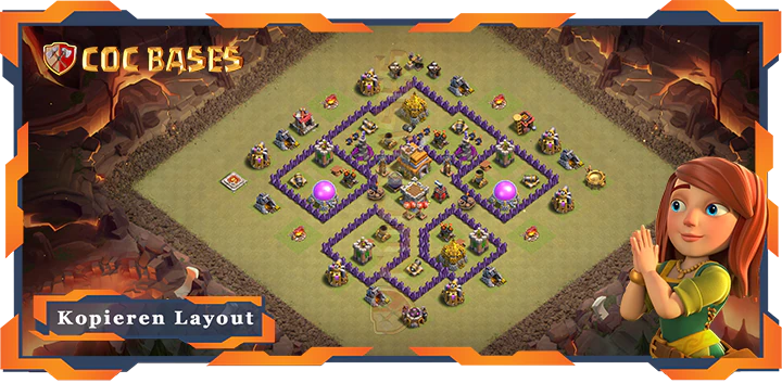 Beste Krieg Basis RH7 met Link, Anti 3 Stern Hybrid Layout - Clash of Clans (88)