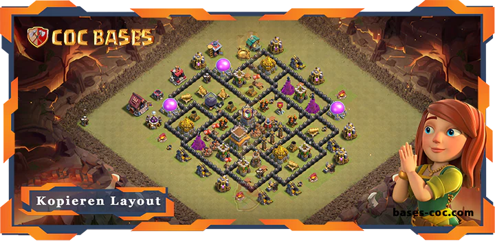 Beste Krieg Basis RH8 met Link, Anti 3 Stern, Anti Alles layout - Clash of Clans (143)