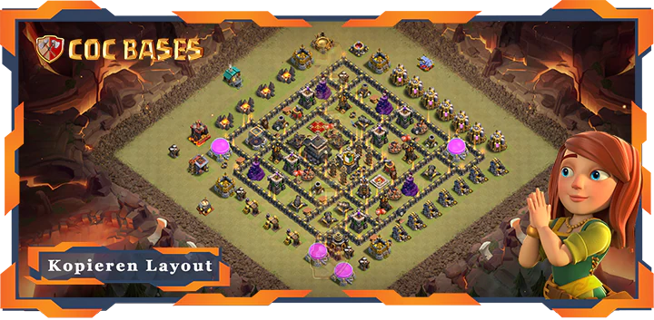 Beste Krieg Basis RH9 met Link, Verdediging, Anti Alles layout - Clash of Clans (135) 10 Beste Krieg Basis RH9 met Link, Verdediging, Anti Alles layout - Clash of Clans (135)
