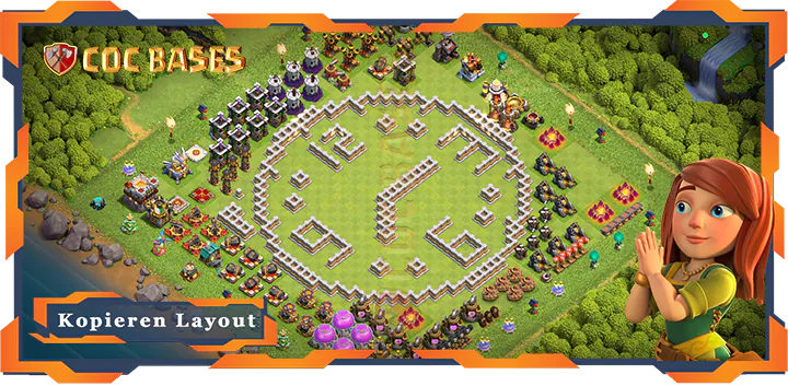 Beste Spaß Basis RH11 met Link, Troll Spaß layout - Clash of Clans (137)