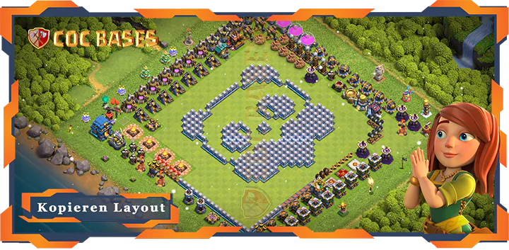 Beste Spaß Basis RH12 met Link, Troll Spaß layout - Clash of Clans (120)