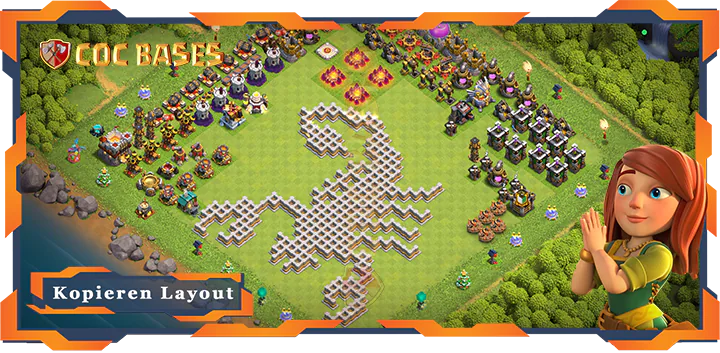 Beste Troll Basis RH11 met Link, Spaß layout - Clash of Clans (116)
