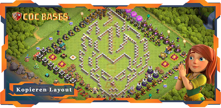 Beste Troll Basis RH11 met Link, Spaß layout - Clash of Clans (123)