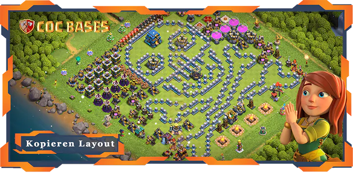 Beste Troll Basis RH12 met Link, Spaß layout - Clash of Clans (121)