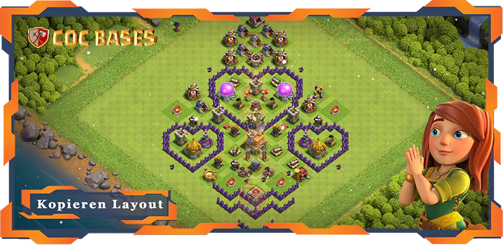 Beste Troll Basis RH7 Max. Level met Link, Spaß Layout - Clash of Clans (143)