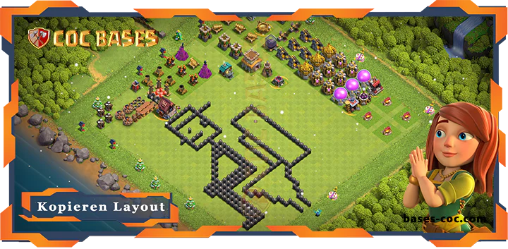 Beste Troll Basis RH8 max level met Link, Spaß layout - Clash of Clans (145)
