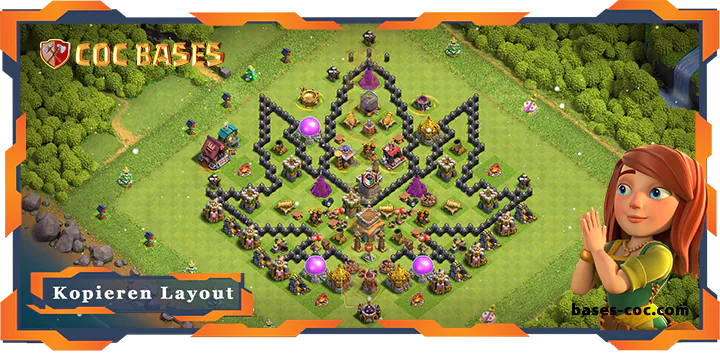 Beste Troll Basis RH8 max level met Link, Spaß layout - Clash of Clans (150)