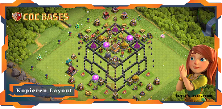 Beste Troll Basis RH8 met Link, Spaß layout - Clash of Clans (121)