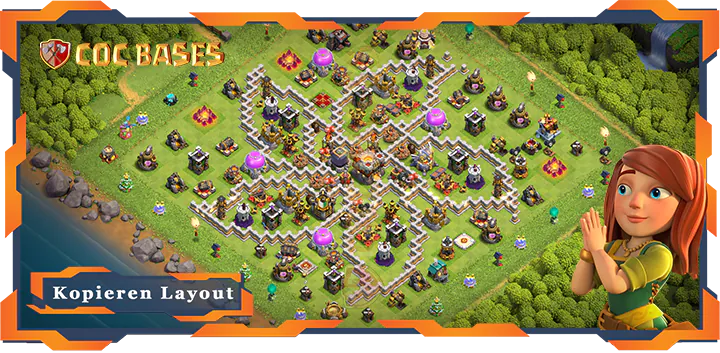 Beste TrollSpaß Basis RH11 met Link, Spaß layout - Clash of Clans (108)