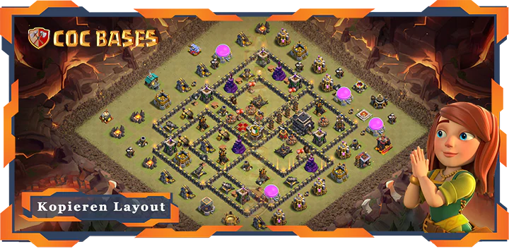 Beste Verdediging Basis RH9 Max Level met Link, KriegCKL, Anti Alles layout - Clash of Clans (128)
