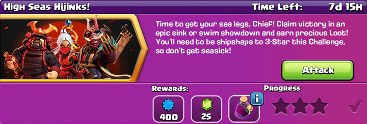 Easily get 3 stars High Seas Hijinks Challenge May 2025 - Clash of Clans 2 High Seas Hijinks Challenge
