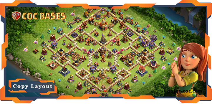 Top Base TH16 with Link, Anti 3 Star, Anti Everything Layout - Clash of Clans (123)
