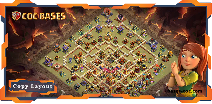 Top Base TH16 with Link, WarCWL, Anti 3 Star, Defense Layout - Clash of Clans (110)