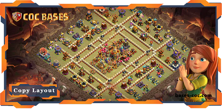Top Base TH16 with Link, WarCWL, Defence Layout - Clash of Clans (82
