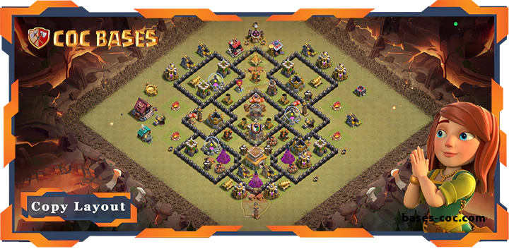 Top Base TH8 with Link, WarCWL, Anti 2 Star Layout - Clash of Clans (164)