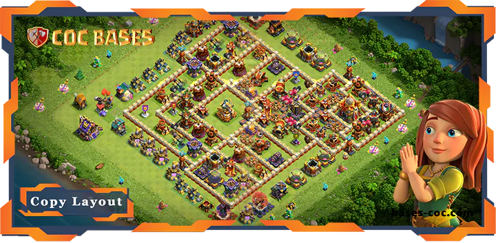 Top Defense Base TH16 with Link, Anti Trophy Layout - Clash of Clans (95)